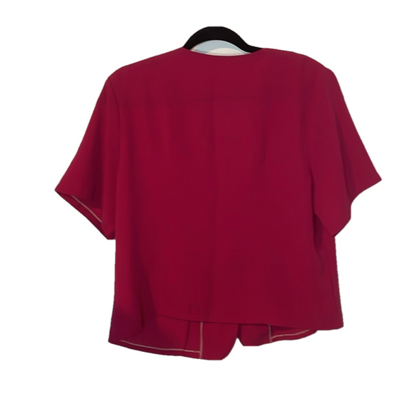 Lady’s Fashion Vintage Fushia Country Club 70s Blouse Woman’s Large - Picture 2 of 4